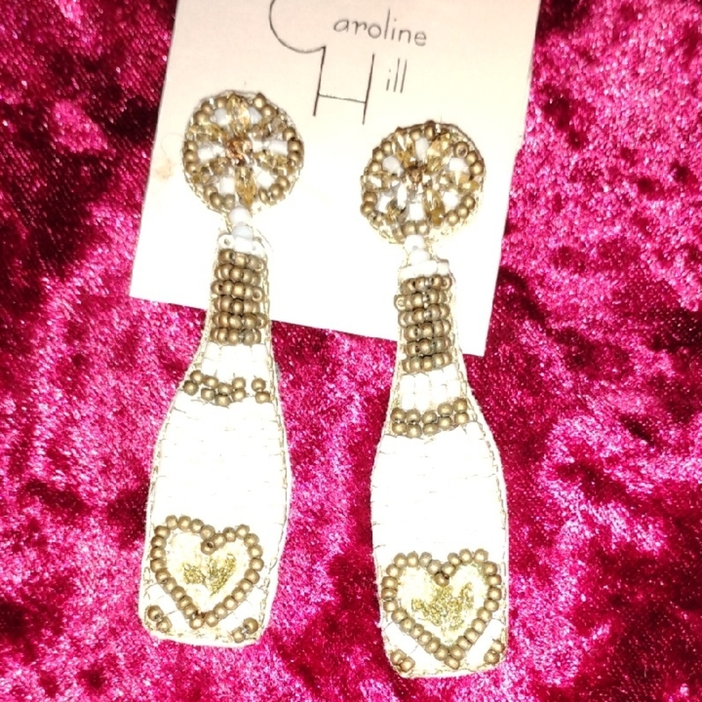 Caroline Hill Beaded Champagne Bottle Earrings